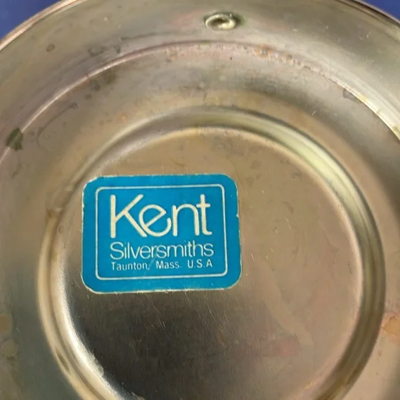 Vintage Kent Silversmith Glass Pitcher Carafe + Silver Pedestal Warmer Stand - Picture 7 of 13